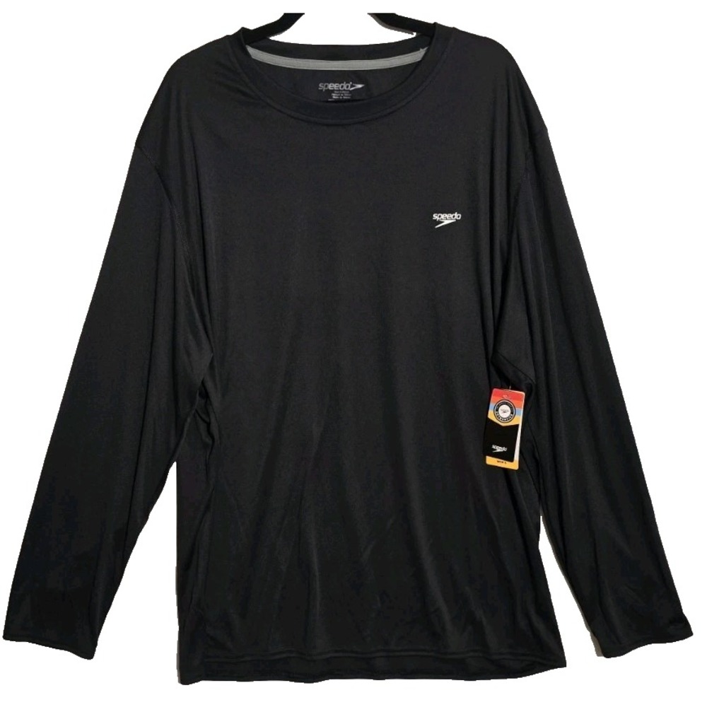 Speedo Men’s Black Long-Sleeve Swim Shirt